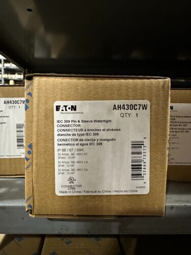 NUOVO EATON AH430C7W Connettore Pin & Sleeve 30 AMP 3P 4W 480V - Foto 2 di 2