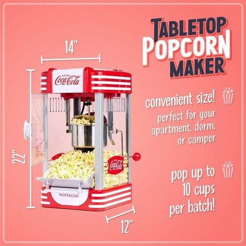 Nostalgic Coca-Cola Popcorn Maker - Comes with 2.5 oz Kettle - Picture 2 of 7
