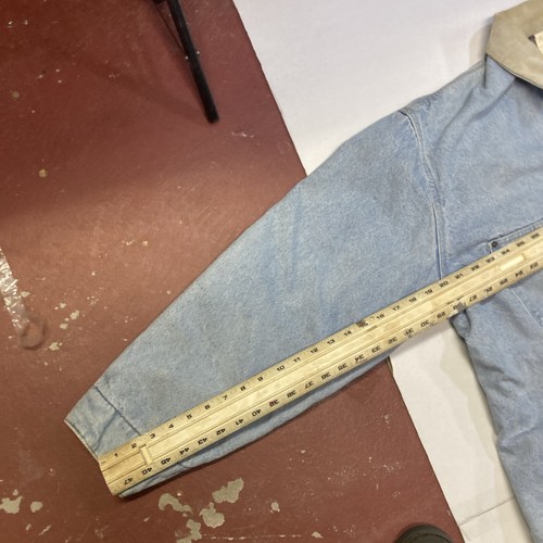 Vintage 90s Carhartt SCB108 XL Xtra Large Stone Washed Wool Lined Denim Jacket - Picture 8 of 24