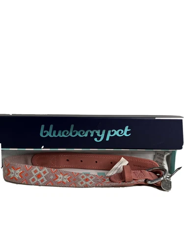 Blueberry Pet Dog Collar 15-18in neck Genuine Leather
