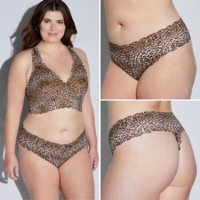 Cosabella Never Say Never Printed Cutie Comfie Thong L/ XL LARGE Neutral Leopard