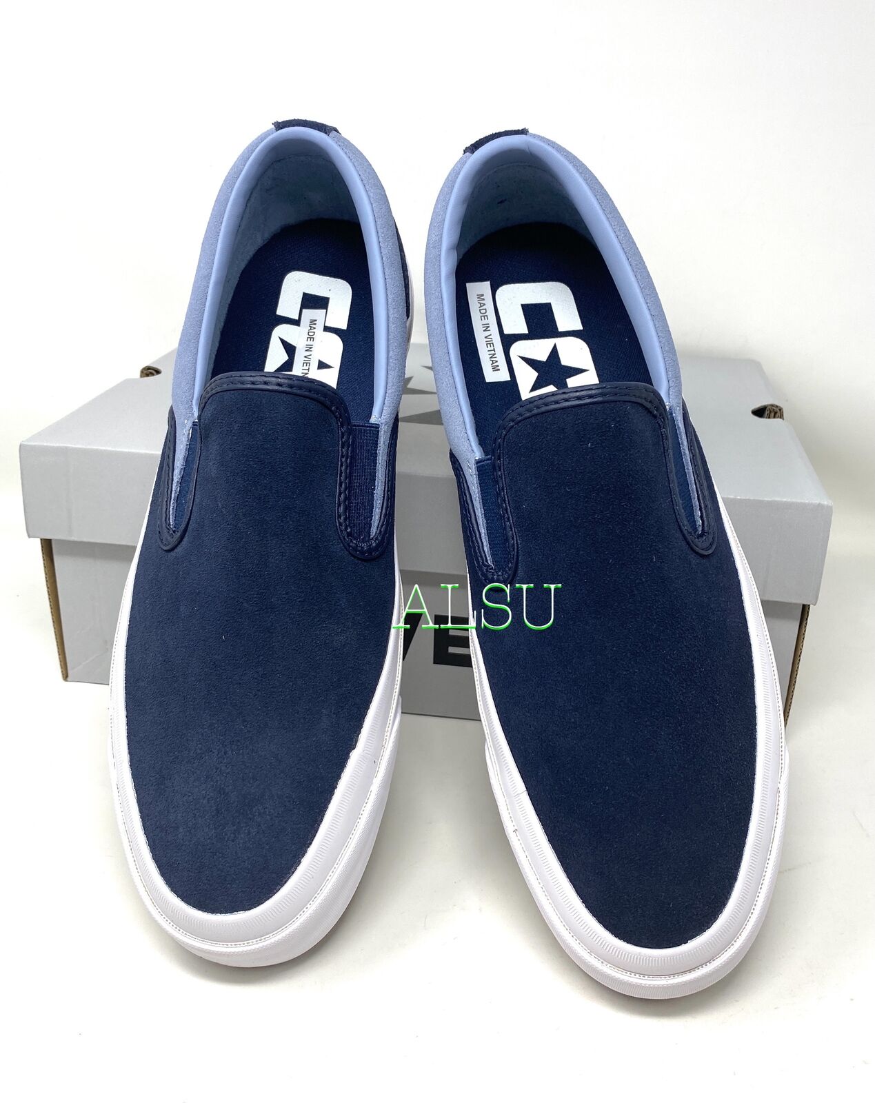 Converse SS SLIP On Low Top Suede Obsidian Blue Shoes Men Size Sneakers ...