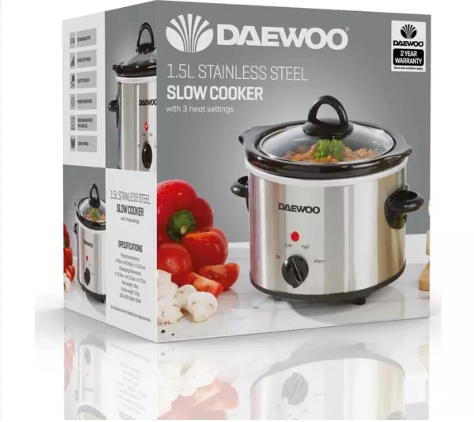 Stainless Steel Easy To Use Home Cooker Healthy Cooking 1.5 Litre Slow Cooker
