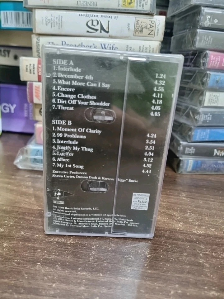 Jay-Z The Black Album INDIA CASSETTE SEALED MINT TAPE Hip Hop - Image 3 of 3