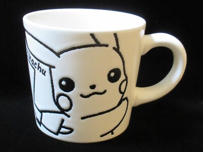 Pocket Monster Pikachu Mug Ceramic Pokemon White Vintage Made in