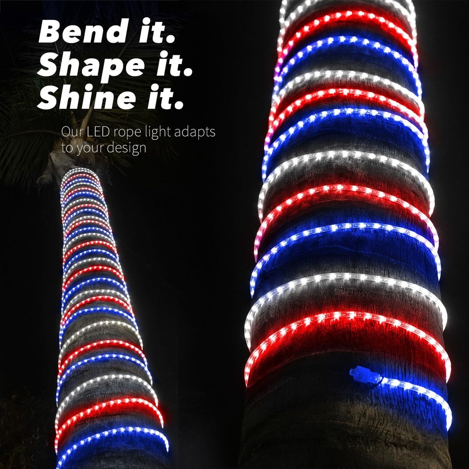 8-Mode LED Rope Light, Outdoor Waterproof Connectable Accent Lighting ...