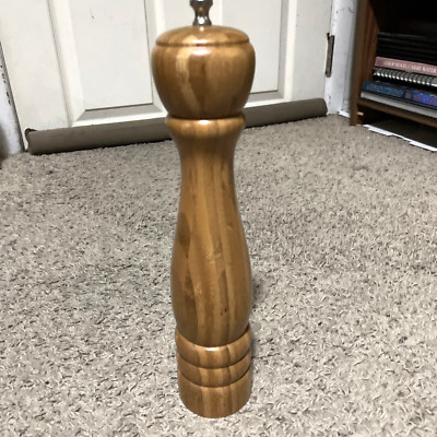 Large WM Bounds Natural Wood 12'' Pepper Grinder Mill USA Adjustable Fine Course