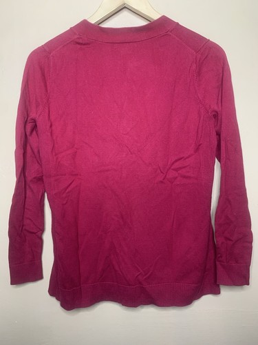 Gap Women's Size Small Sweater Red V Neck Tight Knit Long Sleeve - Picture 16 of 20