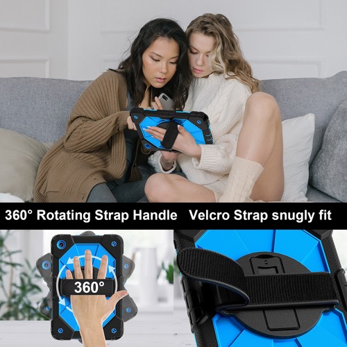 For Samsung Galaxy Tab A9+ A8 S7 FE Heavy Duty Shockproof Rugged Case with Strap - Picture 4 of 18