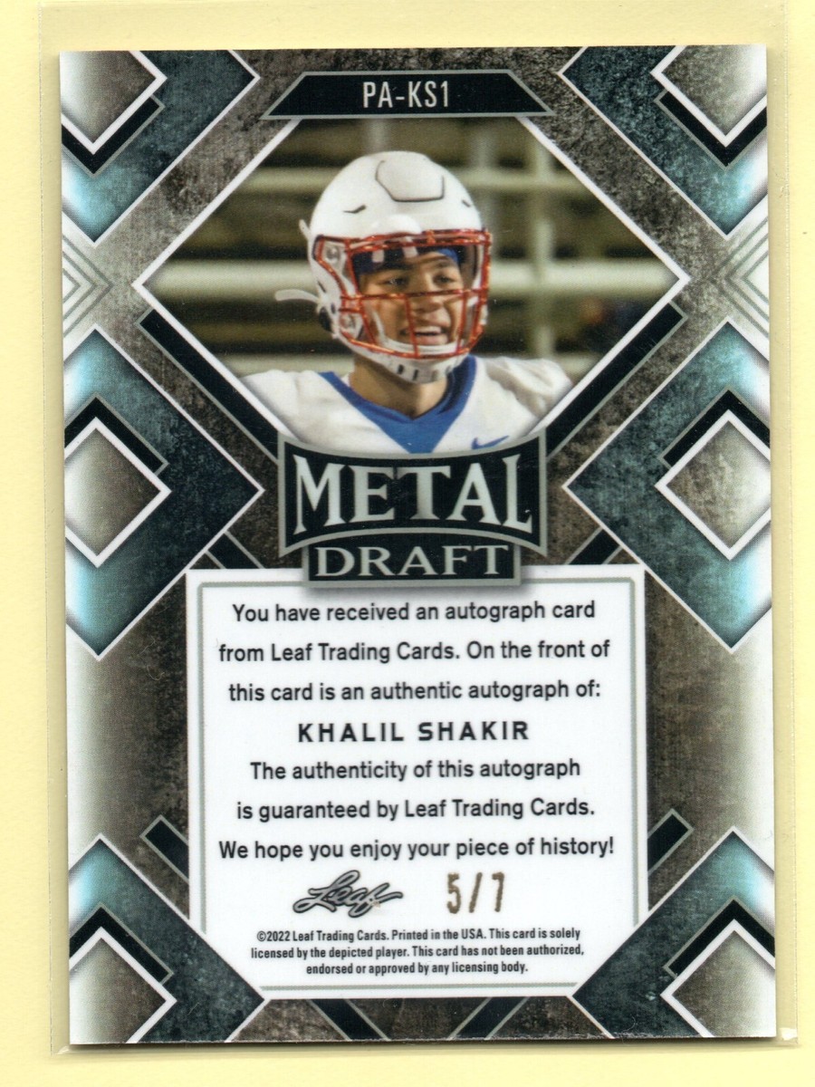 2022 Leaf Metal ORANGE PRISMATIC Khalil Shakir #/7 SP RC 2022 Leaf Metal ORANGE PRISMATIC Khalil Shakir #/7 SP RC