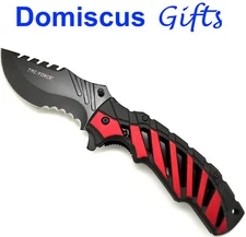 9" NEW Large TAC-FORCE Red Black SPORT Grip POCKET Knife FOLDING Knives TF-944RD