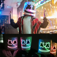 MARSHMELLO DJ Mask LED Full Head Helmet 