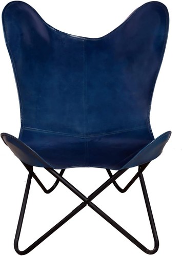 Vintage Ten Retro Leather Handmade Butterfly Chair with Folding Frame - Picture 2 of 4