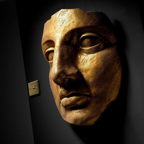 Extra Large 3D Wall Art Face Sculpture | Gold Finish | Hand Painted | Made in UK - Picture 6 of 11