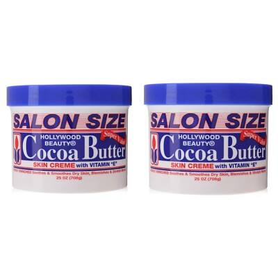 2x Hollywood Beauty Kakaobutter Hautcreme mit Vitamin E SALONGRÖSSE 25oz (708g)
