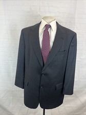 Hart Schaffner Marx Men's Dark Gray Stripe Wool Blazer 46L 1,098