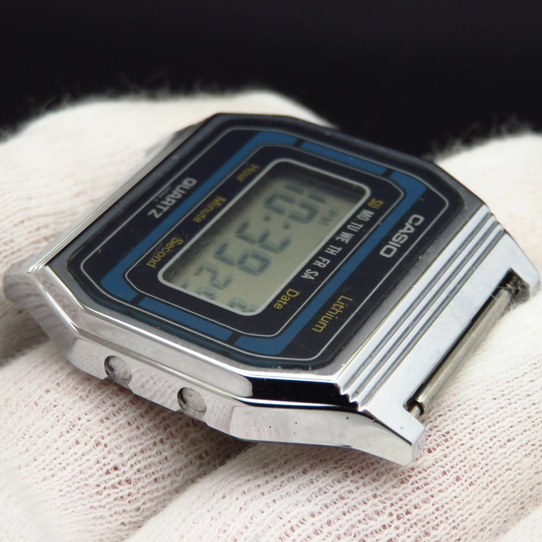 Vintage CASIO Digital Watch Men's Silver 155 B817 From Japan