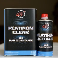 Platinum Clear Coat Gallon Kit 4:1 High Gloss Automotive Clearcoat SLOW Hardener