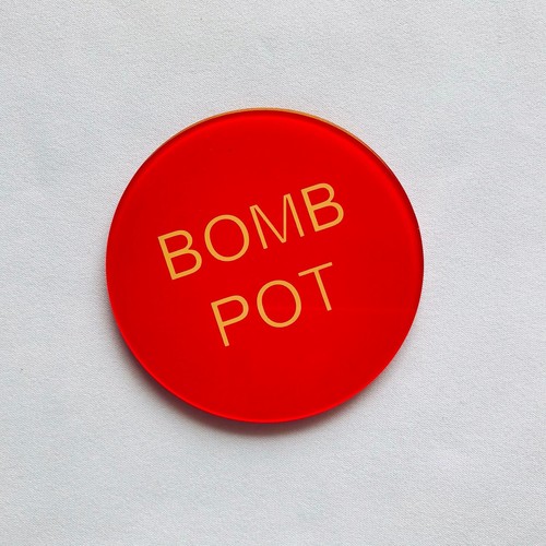 BOMB POT 3 Inch Poker Button USA Seller Free Shipping Double Sided - Picture 3 of 3