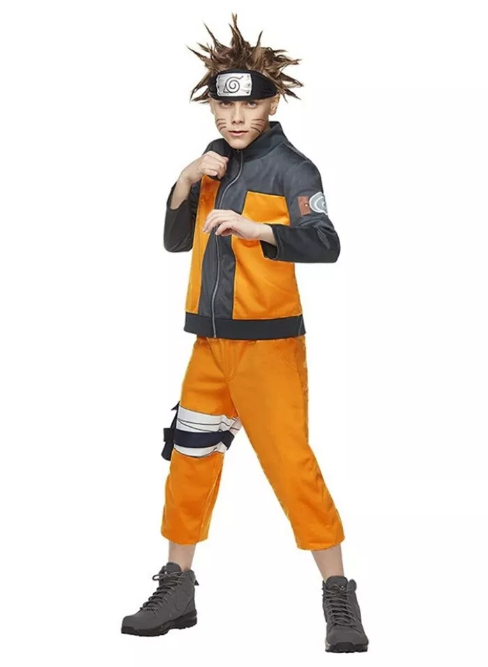 Kids Anime Naruto Shippuden Uzumaki Naruto Cosplay Costume Boys Book Week  Suit