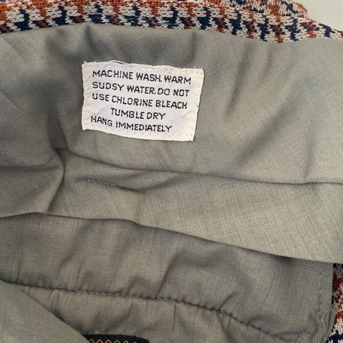 Vintage Topsall Men’s 32 x 31 Houndstooth Black Brown Polyester Pants 1960’s - Picture 9 of 11