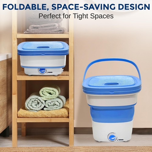 PURE CLEAN Portable Mini Washing Machine Lightweight Collapsible Bucket - Per... - Picture 5 of 7