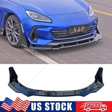 STI Style Front Bumper Lip Spoiler Splitter Gloss Black For 2022-2025 Subaru BRZ