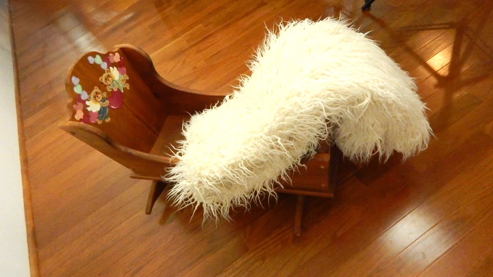 Cuna clásica vintage de madera para bebé o muñeca ROCKING - años 40 - excelente Foto 2 de 4