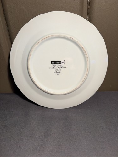 Sheffield Classic 501 Bread & Butter Plate Pink Roses on Rim Green Leaves - Picture 2 of 6