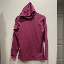Nike Pro Pullover Sport Hoodie Pink Dri-Fit Thumbholes Athletic Women's SZ L