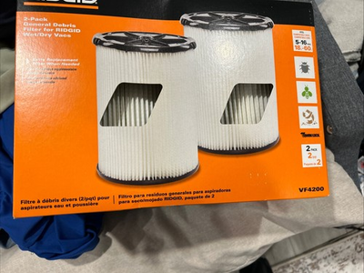 #ad RIDGID 2 Pack Standard Filter for Wet Dry Vacs VF4200 5 16 Gal New in Box A4 $24.99