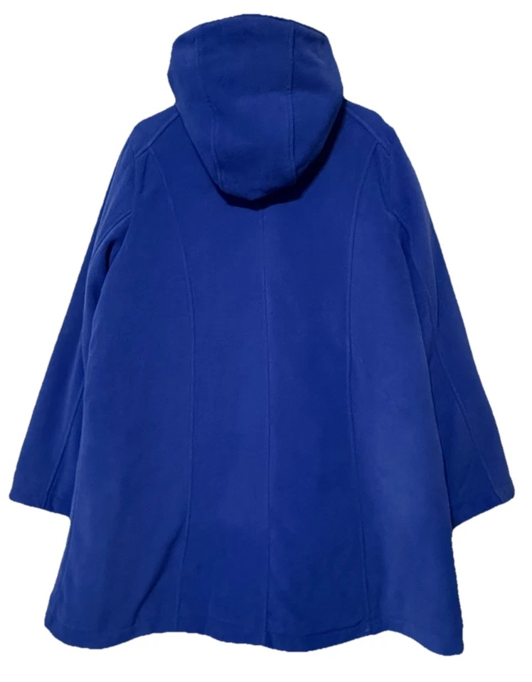 Abrigo con Capucha Woman Within Azul Chaquetón Doble Pecho Chaqueta Forrada Acolchada 24W Foto 4 de 4