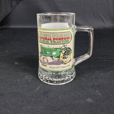 John Deere Glass Mug Clear Tractor Farm Collectible Handle Cup