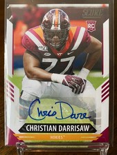 2021 Panini Score Christian Darrisaw ROOKIE AUTO #369 VA Tech Hokies / Vikings