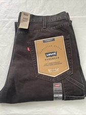 Levi's 568 Loose Carpenter Double Knee Pants Black Canvas Men's True Sz. 34x29