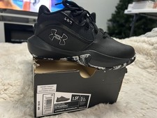 Under Armour Lockdown 7 Black Leather Basketball Kids Sneakers Size 1.5Y
