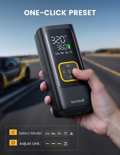 Tyre Inflator Cordless Compressor - [6000mAh High-Capacity Battery] - Picture 5 of 5
