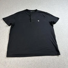 Abercrombie & Fitch Shirt Mens 2XL Black A&F Henley Moose Logo Soft Academia
