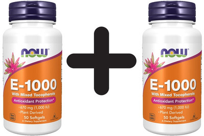 2 x NOW Foods Vitamin E-1000, Natural (Mixed Tocopherols) - 50 (439,90 EUR/kg)