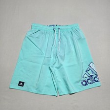 Adidas Men Swim Trunks Mint Green Medium Logo Mesh Lined Board Shorts Acitve