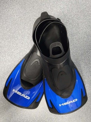 Head Swim Training Snorkeling Fins 11-12 Blue Short 15'' Light Weight with Bag