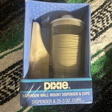 Vintage NOS Dixie Bathroom Wall Mount Cup Dispenser With Cups Prop 1988