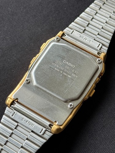 Casio Vintage Calculator Databank Uhr DBC-610G Goldgehäuse Edelstahlband - Bild 4 von 12