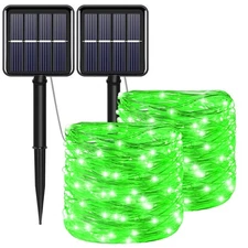 Best YAOZHOU Green Solar Fairy String Lights Outdoor 2 Pack Each 100LED 8 Modes