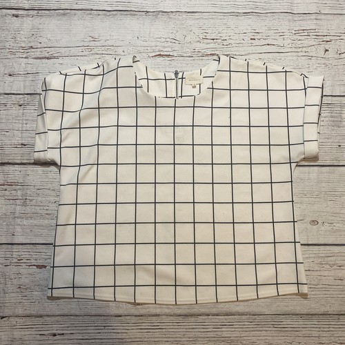 Melloday Women’s Short Sleeve Blouse Top Office White Black Size XL - Picture 1 of 9