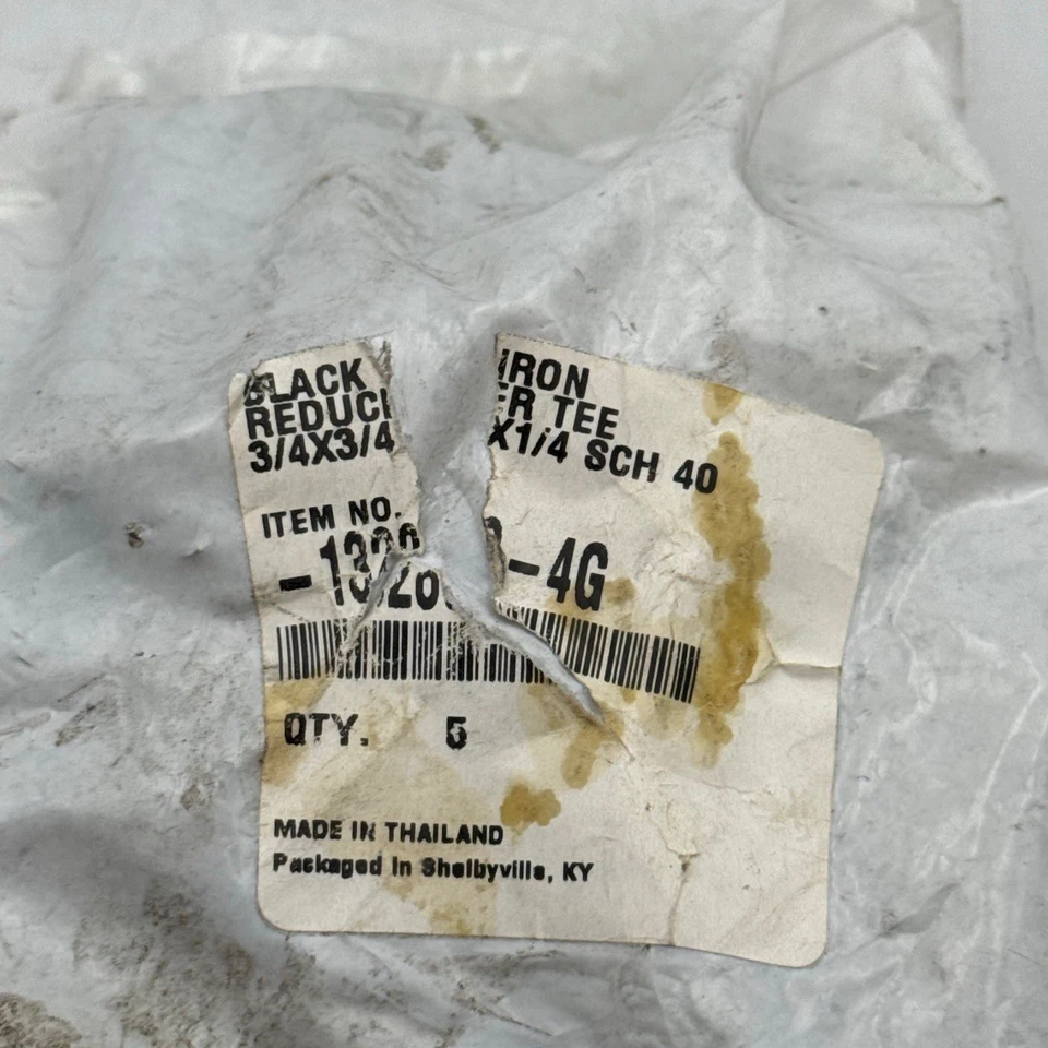 Black Iron Plumbing Fitting Pipe Sch40 Tee 3/4x3/4x1/4 Inch 1320-1-4G Pack of 5 - Image 3 of 4