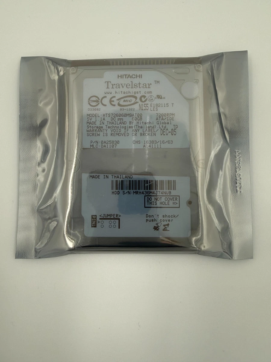 Hard Disk Interno Hitachi Travelstar HTS726060M9AT00 - 60 GB 7200 RPM IDE PATA 2.5 Pollici