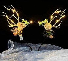 Deer Antlers Flowers Headband Christmas/Halloween Headdress