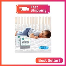 Crib Mattress Protector Sheets Fitted Waterproof Mattress Pad Cover 2 Pack