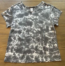 Members Mark Ladies luxe tie dye TEE  size XXL Tie Dye Gray & White 